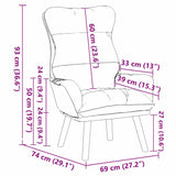 Fauteuil relaxant Turquoise 69 x 74 x 93 cm Velours