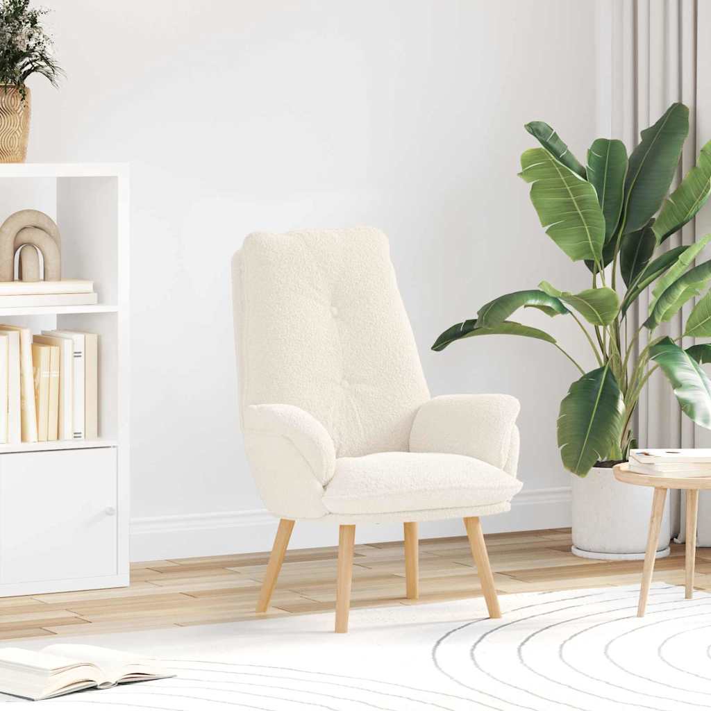 Fauteuil relaxant Crème 69 x 74 x 93 cm tissu