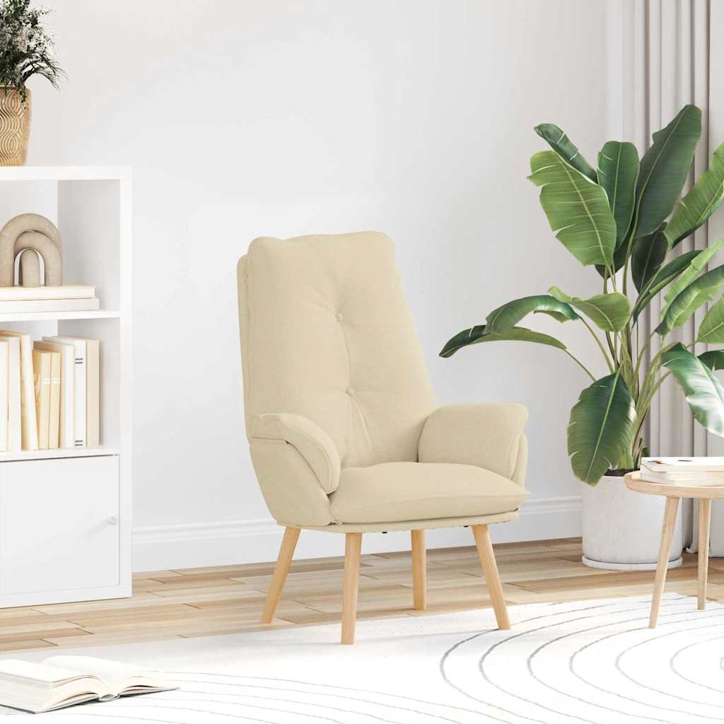 Fauteuil relaxant Crème 69 x 74 x 93 cm tissu