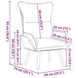Fauteuil relaxant Taupe 69 x 74 x 93 cm tissu