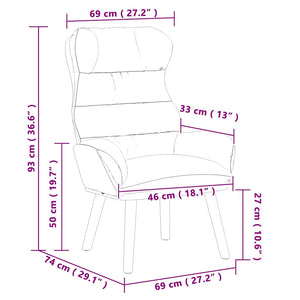 Fauteuil relaxant Rouge bordeaux 69 x 74 x 93 cm Velours