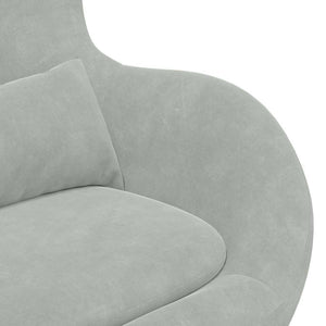 Fauteuil œuf Gris clair 63 x 73 x 90 cm Velours