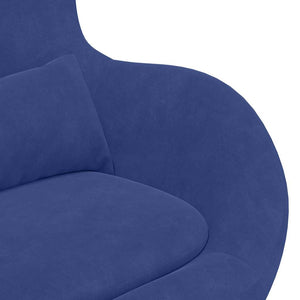 Fauteuil œuf Bleu police 63 x 73 x 90 cm Velours