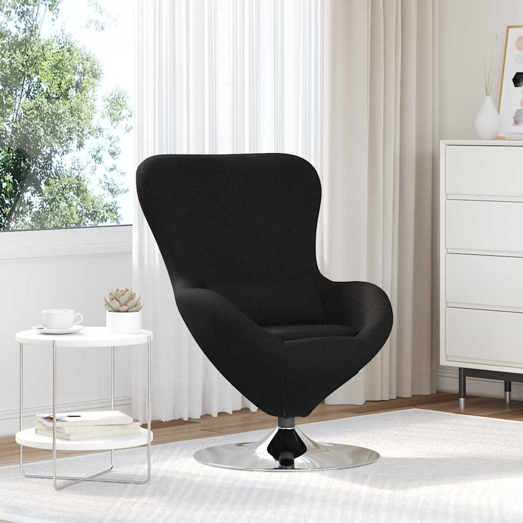 Fauteuil œuf Noir 63 x 73 x 90 cm tissu