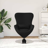 Fauteuil œuf Noir 63 x 73 x 90 cm tissu