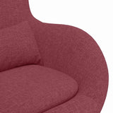Fauteuil œuf Rouge bordeaux 63 x 73 x 90 cm tissu