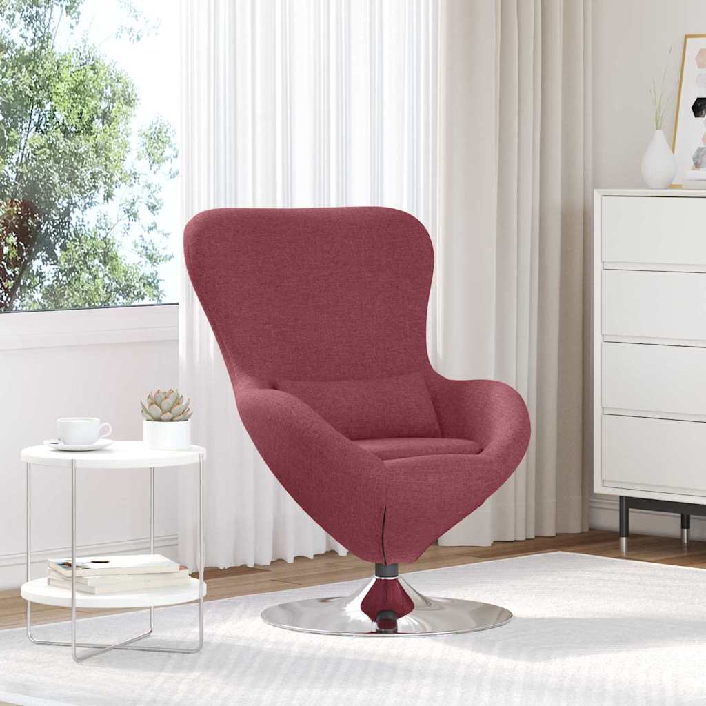 Fauteuil œuf Rouge bordeaux 63 x 73 x 90 cm tissu