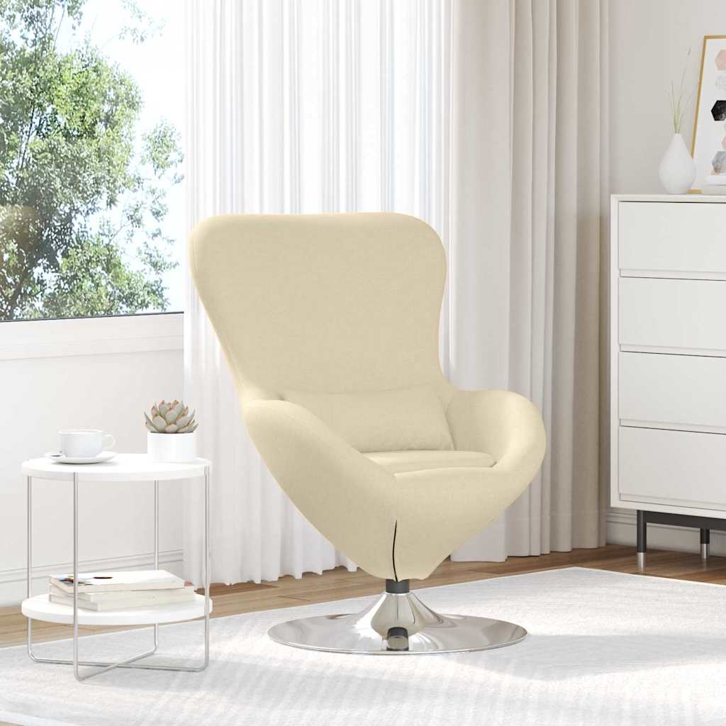 Fauteuil œuf Crème 63 x 73 x 90 cm tissu
