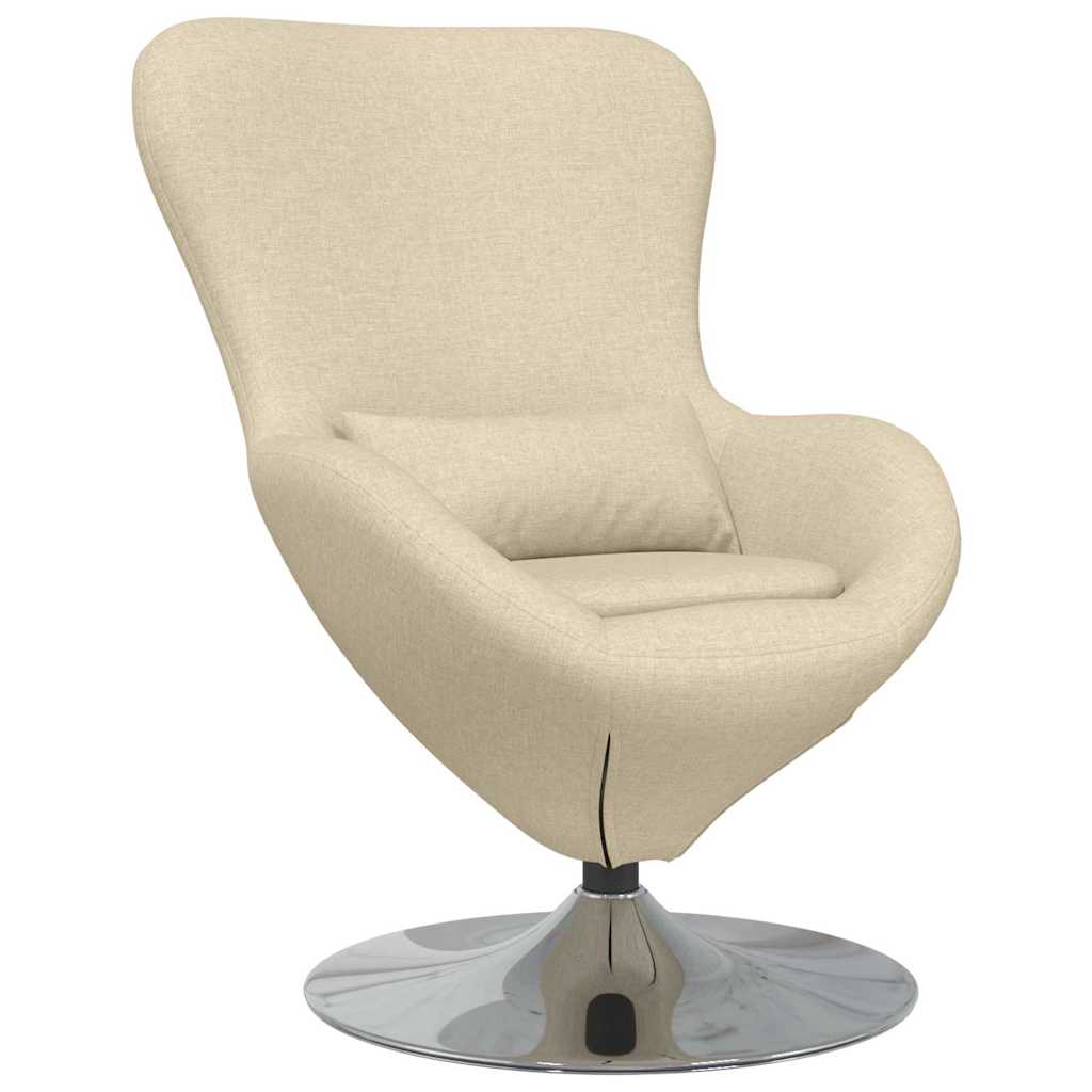 Fauteuil œuf Crème 63 x 73 x 90 cm tissu