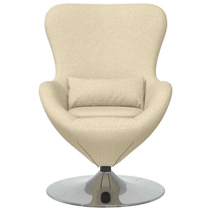 Fauteuil œuf Crème 63 x 73 x 90 cm tissu