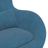 Chaise Œuf avec Pouf Bleu 63 x 73 x 90 cm Velours