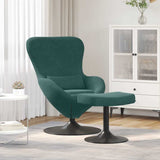 Chaise Œuf avec Pouf Vert foncé 63 x 73 x 90 cm Velours