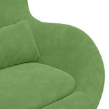 Chaise Œuf avec Pouf Vert clair 63 x 73 x 90 cm Velours
