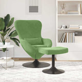 Chaise Œuf avec Pouf Vert clair 63 x 73 x 90 cm Velours