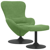 Chaise Œuf avec Pouf Vert clair 63 x 73 x 90 cm Velours