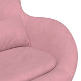 Chaise Œuf avec Pouf Rose 63 x 73 x 90 cm Velours