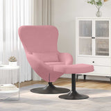 Chaise Œuf avec Pouf Rose 63 x 73 x 90 cm Velours