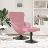 Chaise Œuf avec Pouf Rose 63 x 73 x 90 cm Velours