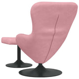 Chaise Œuf avec Pouf Rose 63 x 73 x 90 cm Velours