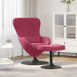 Chaise Œuf avec Pouf Rouge bordeaux 63 x 73 x 90 cm Velours