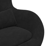 Chaise Œuf avec Pouf Noir 63 x 73 x 90 cm Velours