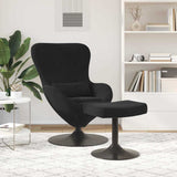 Chaise Œuf avec Pouf Noir 63 x 73 x 90 cm Velours