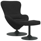 Chaise Œuf avec Pouf Noir 63 x 73 x 90 cm Velours