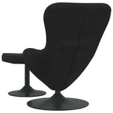Chaise Œuf avec Pouf Noir 63 x 73 x 90 cm Velours