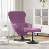 Chaise Œuf avec Pouf Violet 63 x 73 x 90 cm Velours