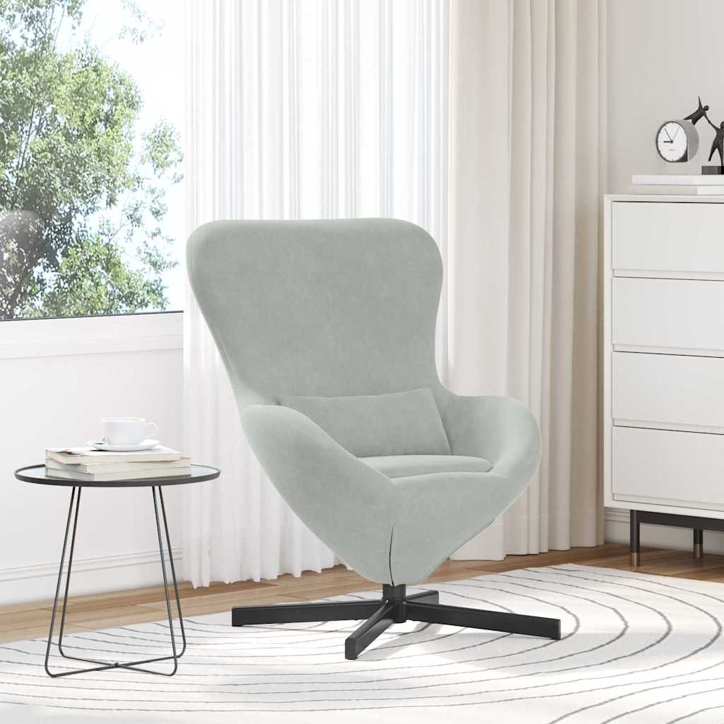 Fauteuil œuf Gris clair 63 x 73 x 90 cm Velours