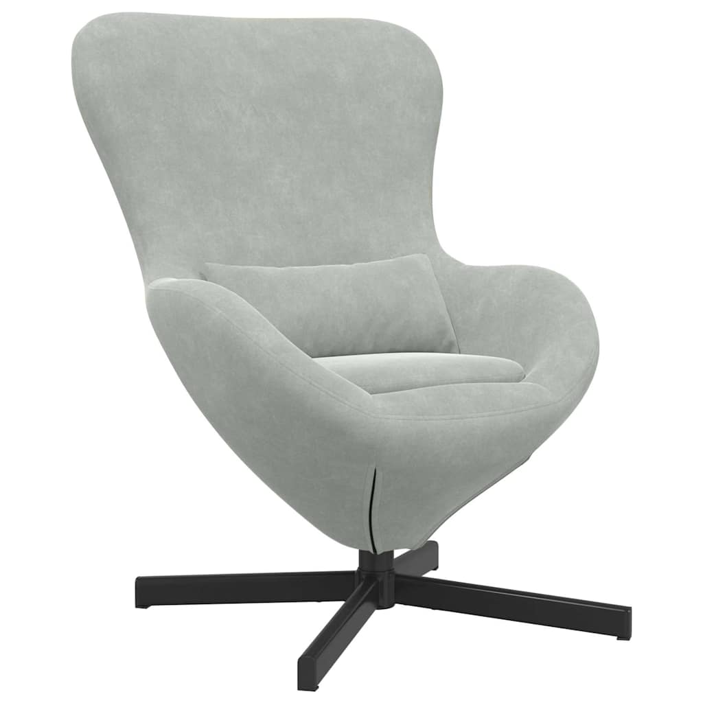Fauteuil œuf Gris clair 63 x 73 x 90 cm Velours