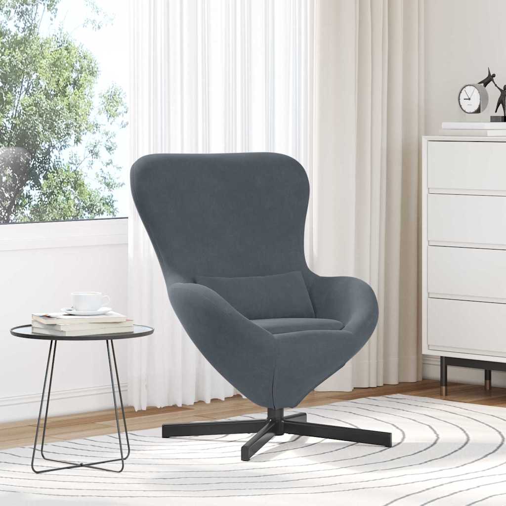 Fauteuil œuf Gris foncé 63 x 73 x 90 cm Velours