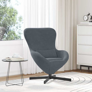 Fauteuil œuf Gris foncé 63 x 73 x 90 cm Velours