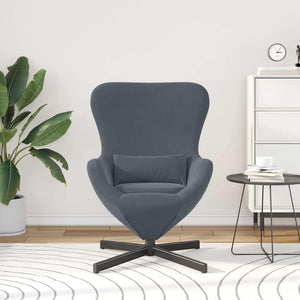 Fauteuil œuf Gris foncé 63 x 73 x 90 cm Velours
