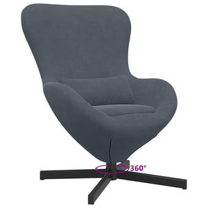 Fauteuil œuf Gris foncé 63 x 73 x 90 cm Velours