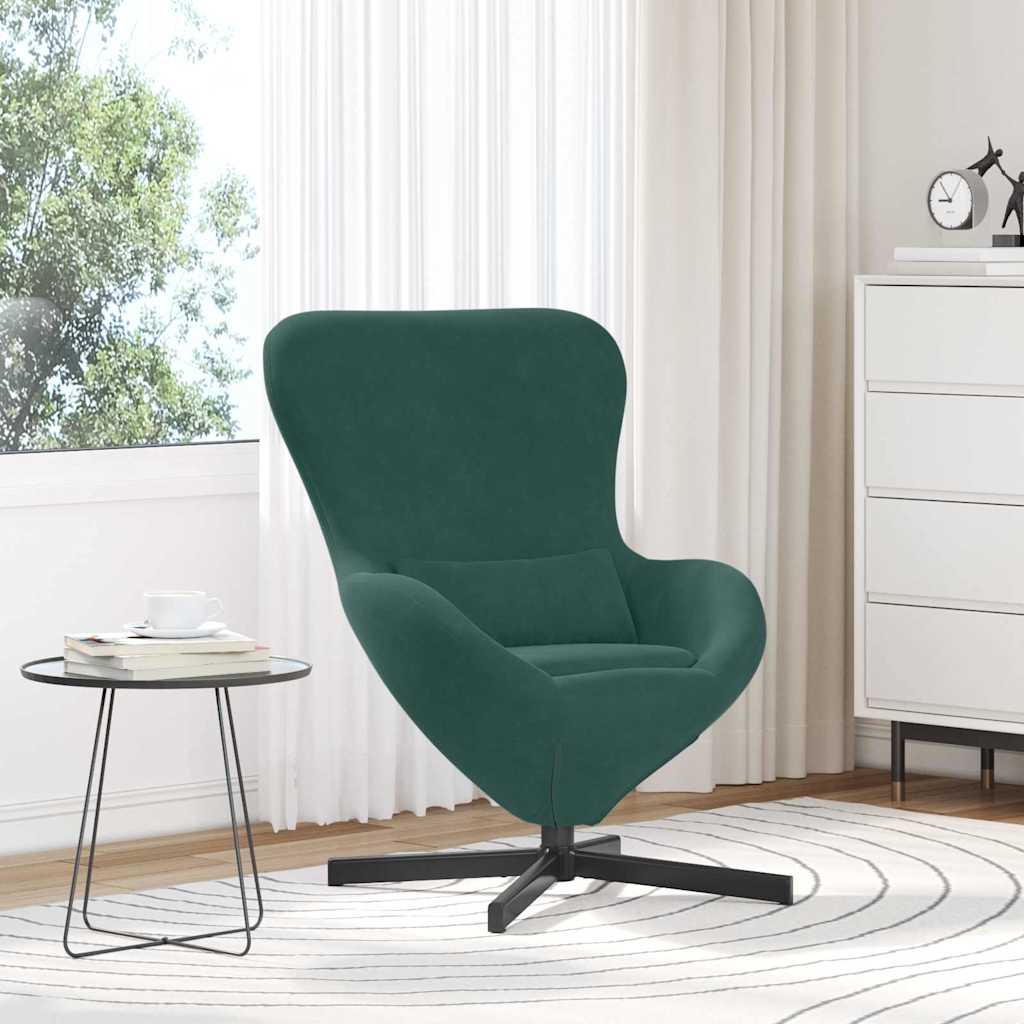 Fauteuil œuf Vert foncé 63 x 73 x 90 cm Velours