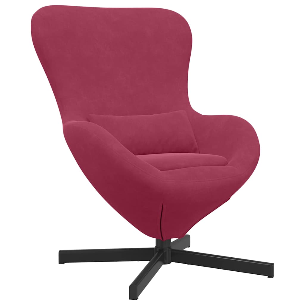 Fauteuil œuf Rouge bordeaux 63 x 73 x 90 cm Velours