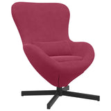 Fauteuil œuf Rouge bordeaux 63 x 73 x 90 cm Velours