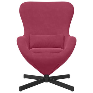 Fauteuil œuf Rouge bordeaux 63 x 73 x 90 cm Velours