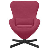 Fauteuil œuf Rouge bordeaux 63 x 73 x 90 cm Velours