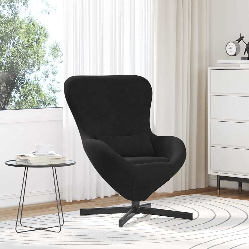 Fauteuil œuf Noir 63 x 73 x 90 cm Velours