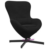 Fauteuil œuf Noir 63 x 73 x 90 cm Velours