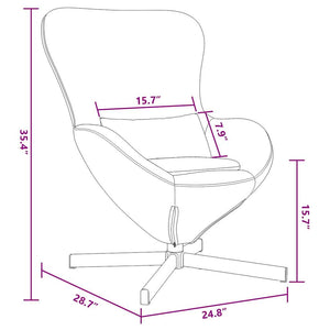 Fauteuil œuf Noir 63 x 73 x 90 cm Velours