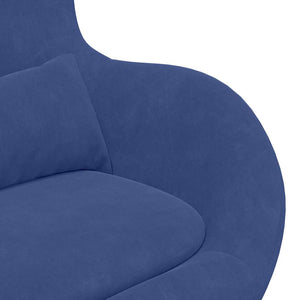 Fauteuil œuf Bleu police 63 x 73 x 90 cm Velours