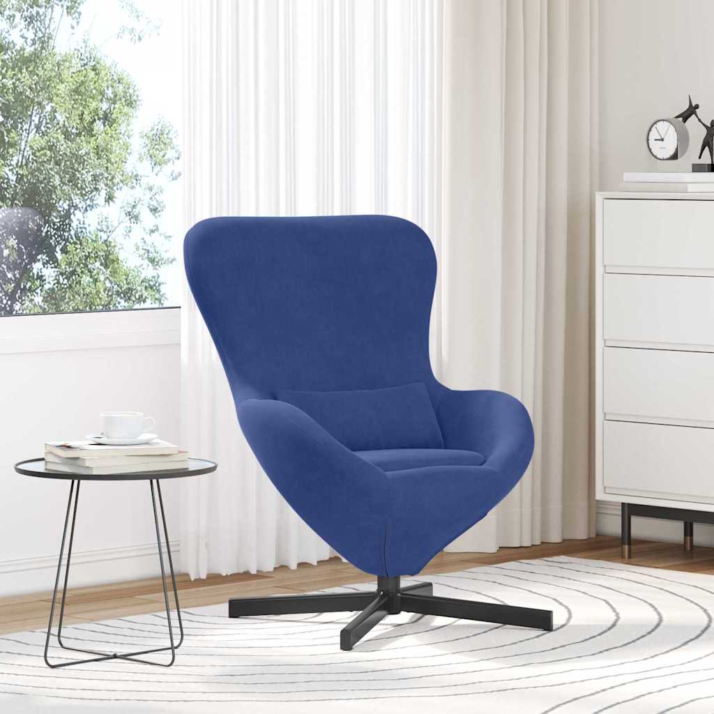 Fauteuil œuf Bleu police 63 x 73 x 90 cm Velours