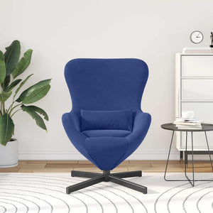 Fauteuil œuf Bleu police 63 x 73 x 90 cm Velours