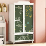 Armoire Tableau Noir avec tiroir Blanc Bois d'ingénierie
