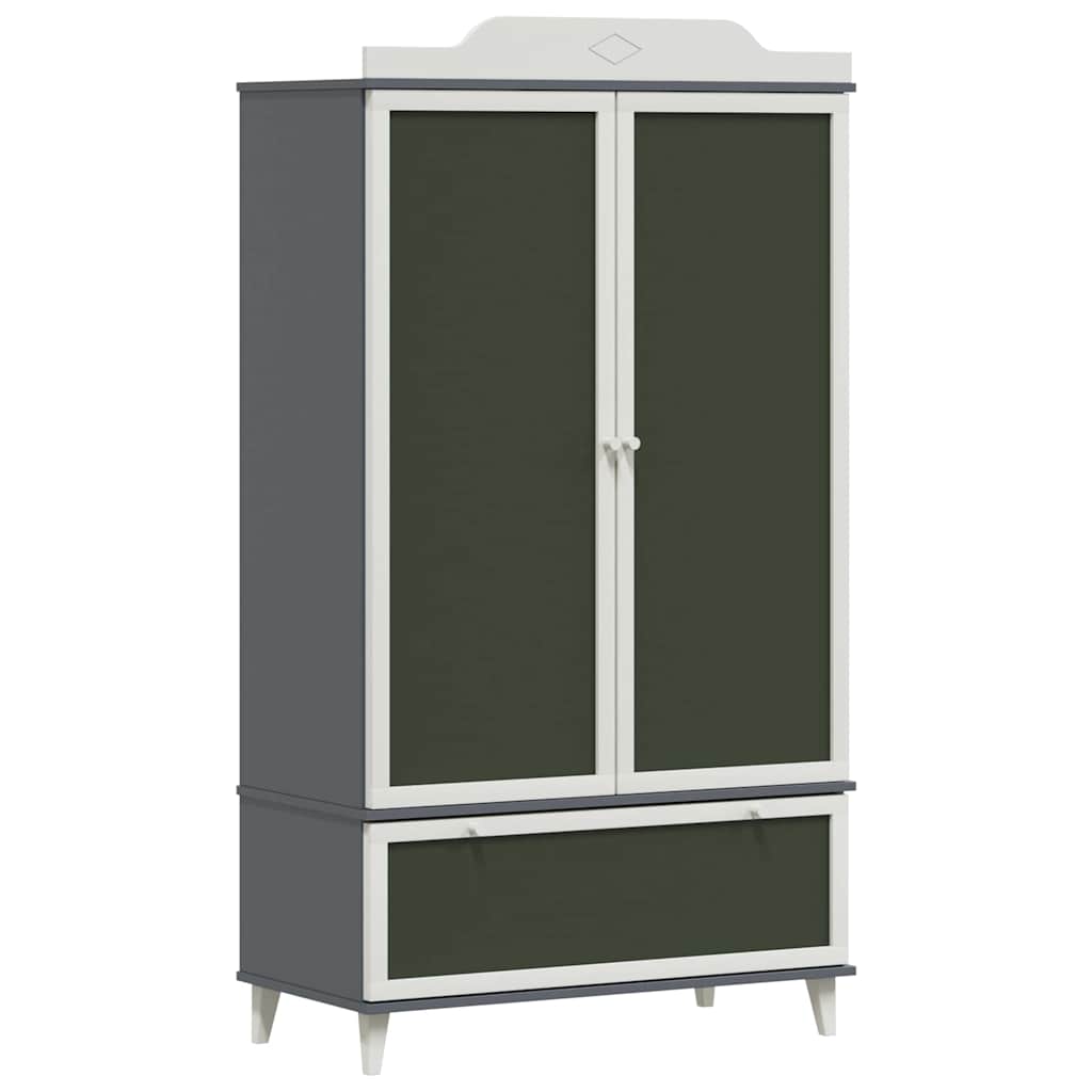 Armoire Tableau Noir avec porte Gris et blanc Bois d'ingénierie