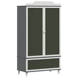 Armoire Tableau Noir avec porte Gris et blanc Bois d'ingénierie