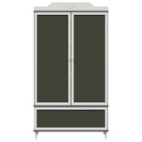 Armoire Tableau Noir avec porte Gris et blanc Bois d'ingénierie